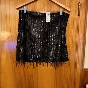 Abercrombie & Fitch Black Sequin Mini Skirt